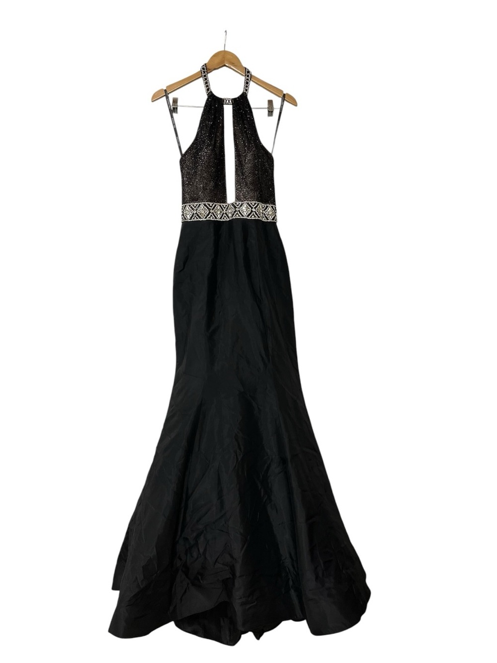 NWT Sherri Hill Black 11329 Maxi Gown Beaded Dress 6